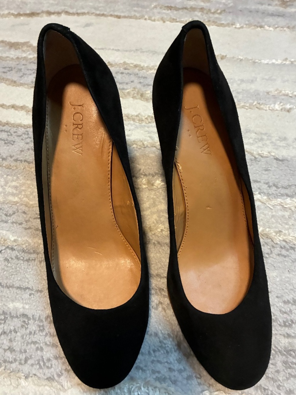 J.Crew black suede block 4 inch heel pumps. Size 7.5. Great condition. Dressy